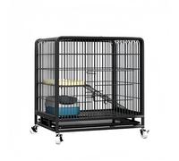 Large Cat Cage on Locking Wheels,Exquisite Cat Villa with Pull-Out Litter Tray,Indoor/Outdoor Metal Enclosure,Platforms & Cozy Hideout(Black,61 * 44 * 67cm)