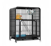 Large Cat Cage on Locking Wheels,Exquisite Cat Villa with Pull-Out Litter Tray,Indoor/Outdoor Metal Enclosure,Platforms & Cozy Hideout(Black,78 * 55 * 100cm)