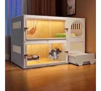 Large Cat Cage with Litter Box, 2/3/4 Tier Indoor Cat Villa and Outdoor Patio Enclosure ， Spacious Design for Cats