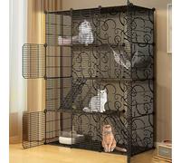 Large Cat Cage with Storage Cube, DIY Detachable Metal Wire Cat Cage For 1-5 Cats & Small Animals Multicolor Multiple Sizes(C-43.715.457.9"/11139147cm)