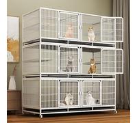 Large Cat Cages Enclosure Outdoor - Multi-Layer Breeding Cage with Partitions, Ideal for Pet Shop Boarding, Spacious Design (160x72x65cm)
