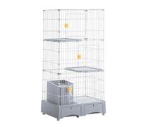 Large Cat Cages Indoor, 3-Tier Detachable Cat Enclosure with Litter Box, Ideal DIY Villa for 1-2 Cats, Perfect Exercise Place for Indoor Cats