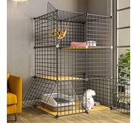 Large Cat Cages Indoor - Cat Cage Kennel Cat Enclosures Ferret Cage Cat Playpen Cat Fence Cat Cage With Litter Box Detachable Pet Exercise Place With Hammock And Bed- Ideal Fo,75x49x109cm