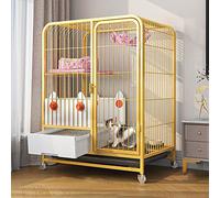 Large Cat Cages Indoor - Cat Cage with Litter Box, Cat Crate with Wheels Cat Playpen Kitten Cage Small Animals - for Small Animal Puppies Kitties Bunny (78x55x100cm)