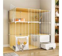 Large Cat Cages Indoor With Litter Box,Diy Cat House Pet Playpen Cat Enclosure Kitten Pen Detachable Metal Wire Kennels Crate,Large Exercise Place,111x39x109cm