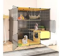 Large Cat Cages Indoor With Litter Box, Diy Cat House Pet Playpen Cat Enclosure Kitten Pen Removable Metal Wire Cattery Cat Kennel, Large Exercise Place Ideal For Cat,111x95x111cm