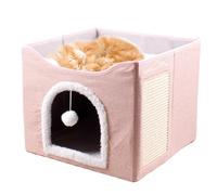 Large Cat Cave, Foldable Kitten House, Cute Pet Sleeping Tent 41x41x35cm/16.14x16.14x13.78 Inches Cozy And Comfortable Retreat For A Cat's Private Lounging And Lookout Place