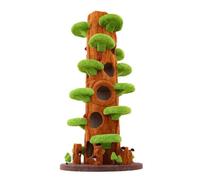Large Cat Climbing Frame Towering Tree with Solid Wood Villa Tree Hole & Jumping Platform