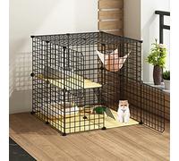 Large Cat Crate - Foldable Indoor/Outdoor Cat Cage, Durable Hard Carrier Playpen, Spacious 75cm x 75cm x 73cm for Cats, Perfect for Travel and Home Use