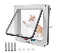 Large Cat Door, 4 Way Locking Cat Flap Door, Cat Flap Dog Flap Pet Flap CatflapFlap Door for Pets, Cat Flap Cat Door Pet Door, Cat Flaps for Upvc Door, Pet Flap for Small Dogs, Cats (L)
