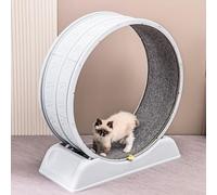 Large Cat Exercise Wheel, Cat Treadmill for Indoor Cats Cat Running Wheel with Soft Carpeted Runway and Safety Lock Ideal for Indoor Cats to Stay Active Healthy