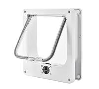 Large Cat Flap, 4 Way Locking with Magnets Cat Flap Door, Easy Install, Silent Manual Pet Flap for Wall/Wooden/Upvc Door(White,XL)