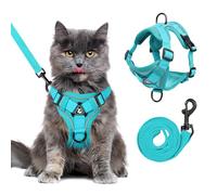 Large Cat Harness and Leash Set for Walking Adjustable Escape Proof Vest Reflective Breathable Mesh with 4 Buckles for Large Cats