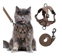 Large Cat Harness and Leash Set for Walking Adjustable Escape Proof Vest Reflective Breathable Mesh with 4 Buckles for Large Cats