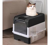 Large Cat Litter Box Deodorize SelfCleaning Cat Drawer Hooded Cat Tray