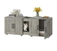 Large Cat Litter Box Enclosure for 2 Cats, Double Compartment Hidden Litter Box Furniture, Modern Cat House Cabinet,TV Stand for Bedroom Living Room 55" l x 17.7" w x 22.5" h