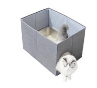 Large Cat Litter Box Enclosure High Side Open Top Enclosure Guard | Litter Pan Shield for Living Room Corner Apartment Balcony Garage Home Indoor