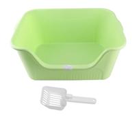 Large Cat Litter Box, Open Top Cat Litter Box with High Sides Anti Splashing Design, Extra Spacious for Large Cats, Easy to Clean Non Stick PP Litter Pan for Indoor Use (Green)