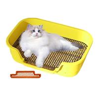 Large Cat Litter Box Removable Stainless Steel Grid | Puppy Potty Training Toilet Trays for Pet Animal Indoor Outdoor Household Apartments Homes Bathroom