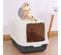 Large Cat Litter Box Self Cleaning Pan Drawer Anti-Splashing Cat Potty Tray With Scoop, Double Entrance
