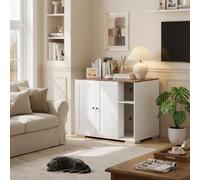 Large Cat Litter Enclosure with Litter Collector, Enclosure for Self-Cleaning Litter Boxes,Adjustable Shelf for Dog Proof,Charging Station, Large Hidden Litter Box for Cat, Cat House