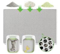 Large Cat Litter Mat, 90×60 Cm, Double-Layer Honeycomb Design, Eva Material Cat Litter Tray Mat, Waterproof And Non-Slip Bottom, Soft On Paws, Washable, Grey