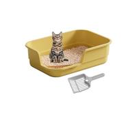 Large Cat Litter Tray | High Sides Low Entry Open Litter Tray Semi-Enclosed | for Kittens Indoor Elderly Pets Home Office Dorm Apartment Hotel Farm