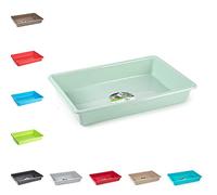 Large Cat Plastic Litter Tray, Durable High-Grade Plastic Cat Kitten Puppy Dog Pet Toilet Potty Litter Training Tray Box Easy Clean Litter Tray for Kittens (9L - Mint Green Litter Tray)