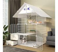 Large Cat Playpen - Enclosed Indoor/Outdoor Cat Cage with Easy Access Door & Litter Tray - Spacious, Secure Cat House for Play & Resting