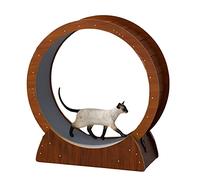 Large Cat Running Wheel, Indoor Cat Toys Exercise Wheel With Gap Anti Pinch Design, Cute Brown Wooden Cat Wheel For All Cats,Brown-80x30x88cm