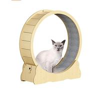 Large Cat Running Wheel, Wooden Cat Exercise Wheel Treadmill With Carpeted Runway, Fitness, Cat Sport Toy Great For Physical,110x36.5x115cm