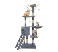 Large Cat Tree 140cm, Tall Cat Tower with Sisal Scratching Posts, Multi-Level Plush Climbing Furniture for Kittens