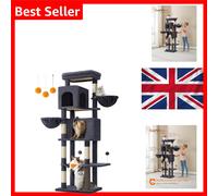 Large Cat Tree 175cm Tall Multi-Level Cat Tower with Caves Baskets Scratching...