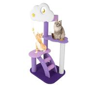 Large Cat Tree Tower 43" - Modern Wooden Cat Condo with Scratching Post & Jumping Platform - Perfect for Indoor Cats, Spacious Cat Furniture for Big Cats