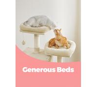 Large Cat Tree with 13 Scratching Posts, 2 Perches, Hammock, Beige / XXL(60 x 50 x 206 cm)