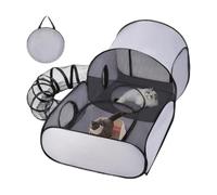 Large Cat Tunnel for Play and Lounging, Foldable Cat Playpen With Tunnel, Cat Enclosures Playground with Breathable Mesh, Play Pen for Cats Outdoor, Portable Pet Tent For Home, Camping & Travel (S)