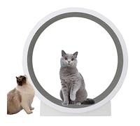 Large Cat Wheel Exerciser For Indoor Cats, Wood White Cat Treadmill Wheel Small Gap, Quiet Cat Scratching Board Toy Non Slip, 120 Cm Toys,