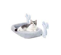 Large Cat Window Hammock Bed, 52x30cm Foldable Cat Window Perch with Reversible Cover, Upgrade 6 Strong Suction Cups Holds Up to 20kg, Kitty Summer & Winter Bed(Gray, L)