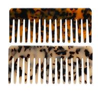Large Cellulose Acetate Wide Tooth Comb 2Pcs, Tortoise Comb for Wet Dry Women's Thick Curly Wavy Hair