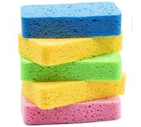 Large Cellulose Sponges, Kitchen Sponges for Dish, 1.2" Thick Heavy Duty Non-Scratch Scrub Sponges for Dishes,and Bathroom Cleaning, Biodegradable, 5-Pack with Reusable