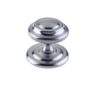 Large Centre Front Door Knob Satin Chrome 100mm Diameter from Ironmongery Hardware Online