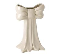Large Ceramic Bow Shaped or Cyclindrical Bow Vase, White (Bow Shaped Vase 20.3cms)