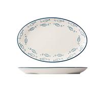 Large Ceramic Dinner Plates,Oval Side Plates for Steak/Sushi/Bread/Salad/Main Course,Microwave & Dishwasher Oven Safe,Scratch Resistant