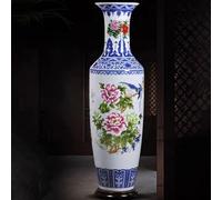 Large Ceramic Floor Vase for Living Room, New Chinese Style Tall Vase, Modern Asian Entryway Decor, Grand Opening Gift for Business, Housewarming Present(A,1.8M)