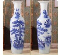 Large Ceramic Floor Vase, New Chinese Style Tall Vase for Living Room, Modern Asian Decor Statement Piece for Office Grand Opening, Housewarming Gift(A1,1.6M)
