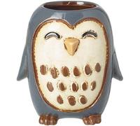 Large Ceramic Owl Planter Blue Grey Glazed Pot For Succulents, Flowers & Herbs - Heaven Sends