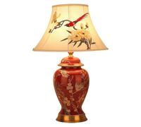 Large Ceramic Table Lamp - Oriental Chinese Style For Living Room Or Bedroom - Retro Design Ideal For Bedside Use