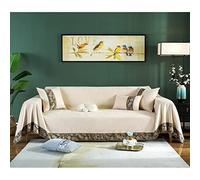 Large Chenille Sofa Throw Blanket with Ribbon Lace Full Coverage Protector