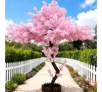 Large Cherry Blossom Plants, Handmade Light Pink Cherry Tree, outdoor artificial plants, Wishing Tree, for Indoor & Outdoor Wedding Decor,A,2.3x1.8m
