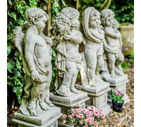 Large Cherubs Statue 'four Seasons' With Square Plinths